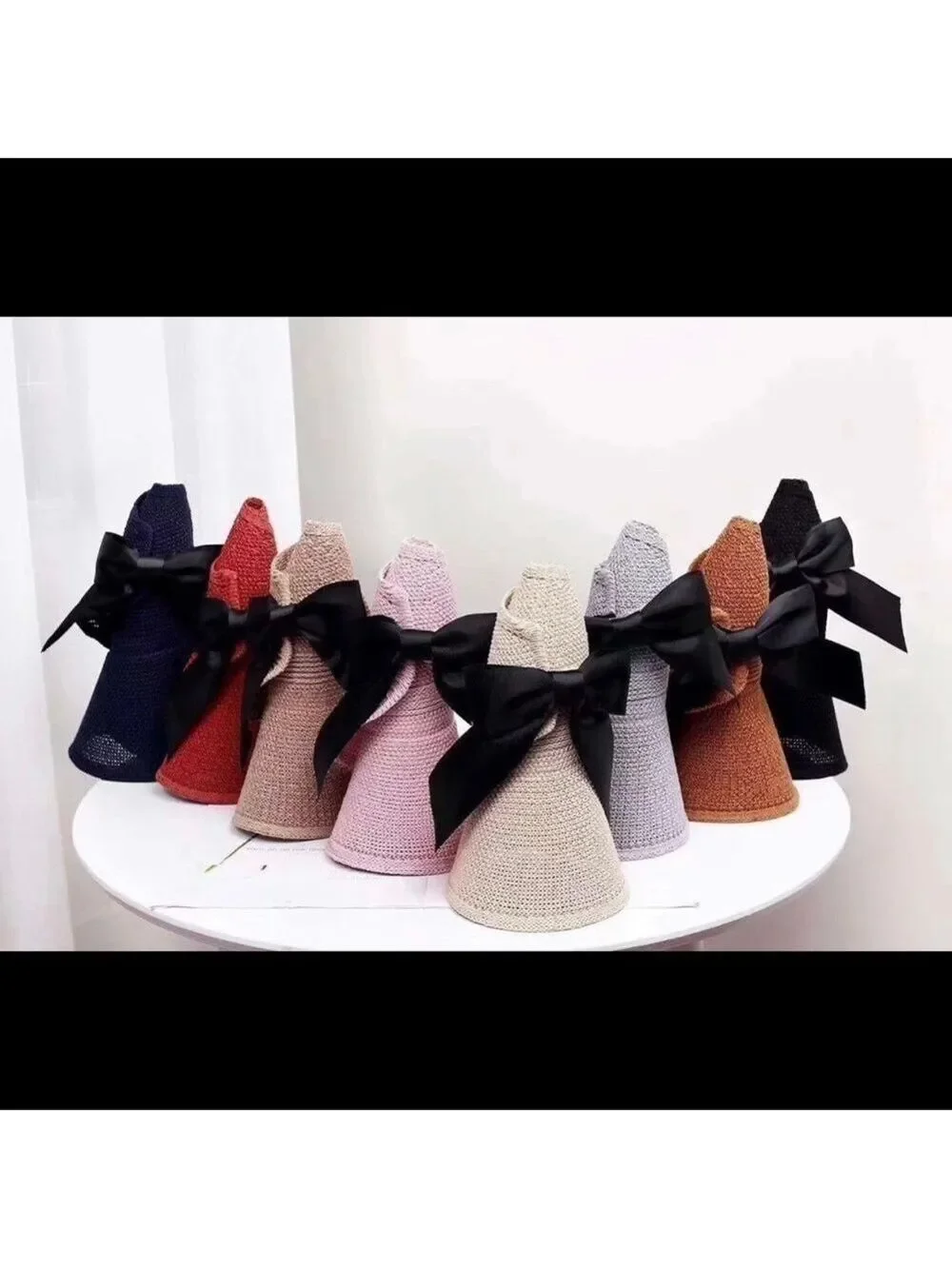 NEW-SOFT Straw Wide Brim Foldable Sun Visor Hat